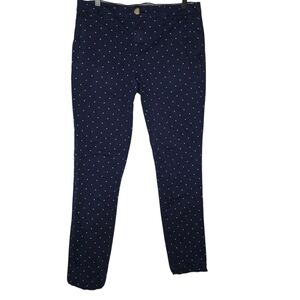 Tommy Hilfiger Womens Navy Blue Polka Dot Montauk Straight Chino Pants Size 8
